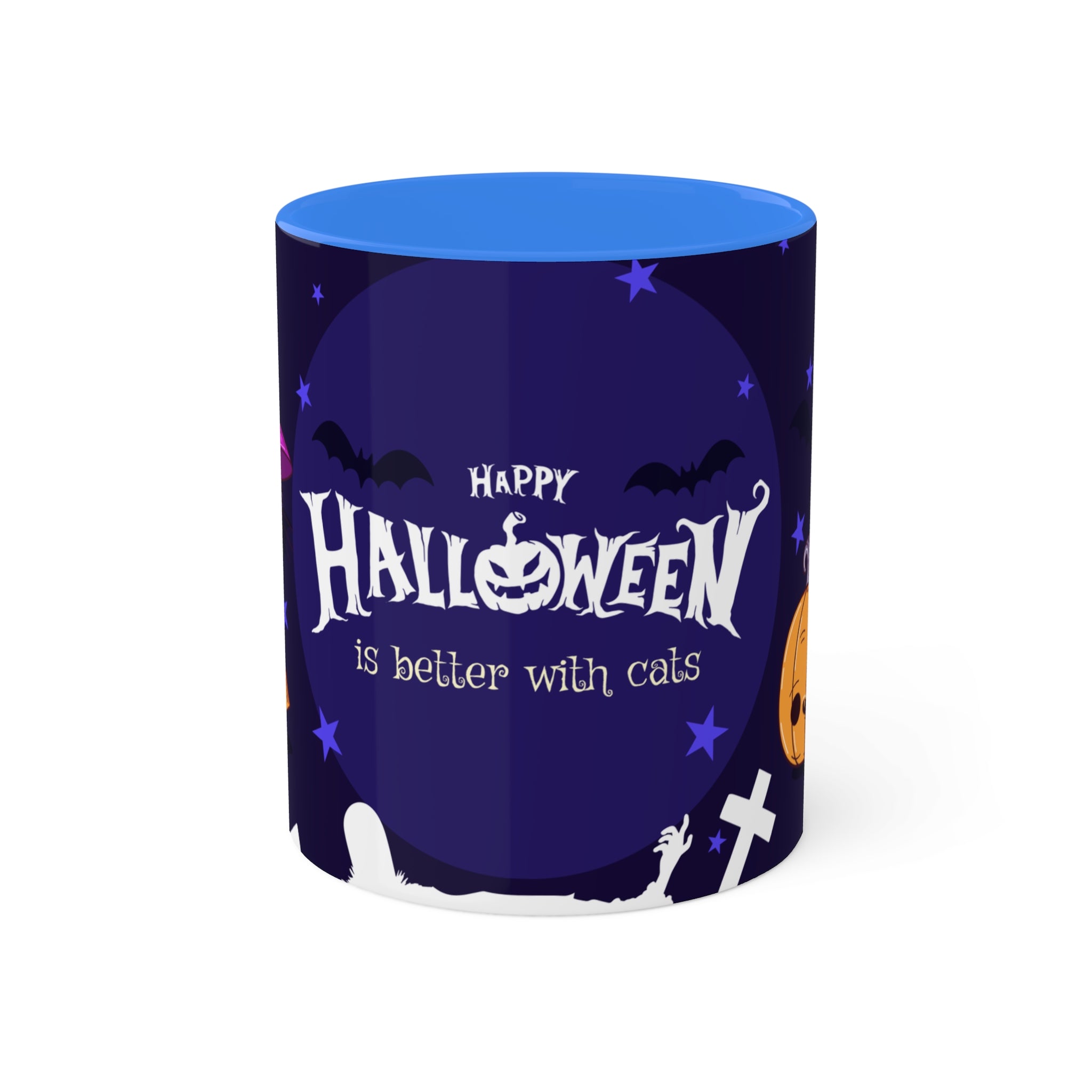 Happy Halloween with Witch's Cats | Colorful Mugs